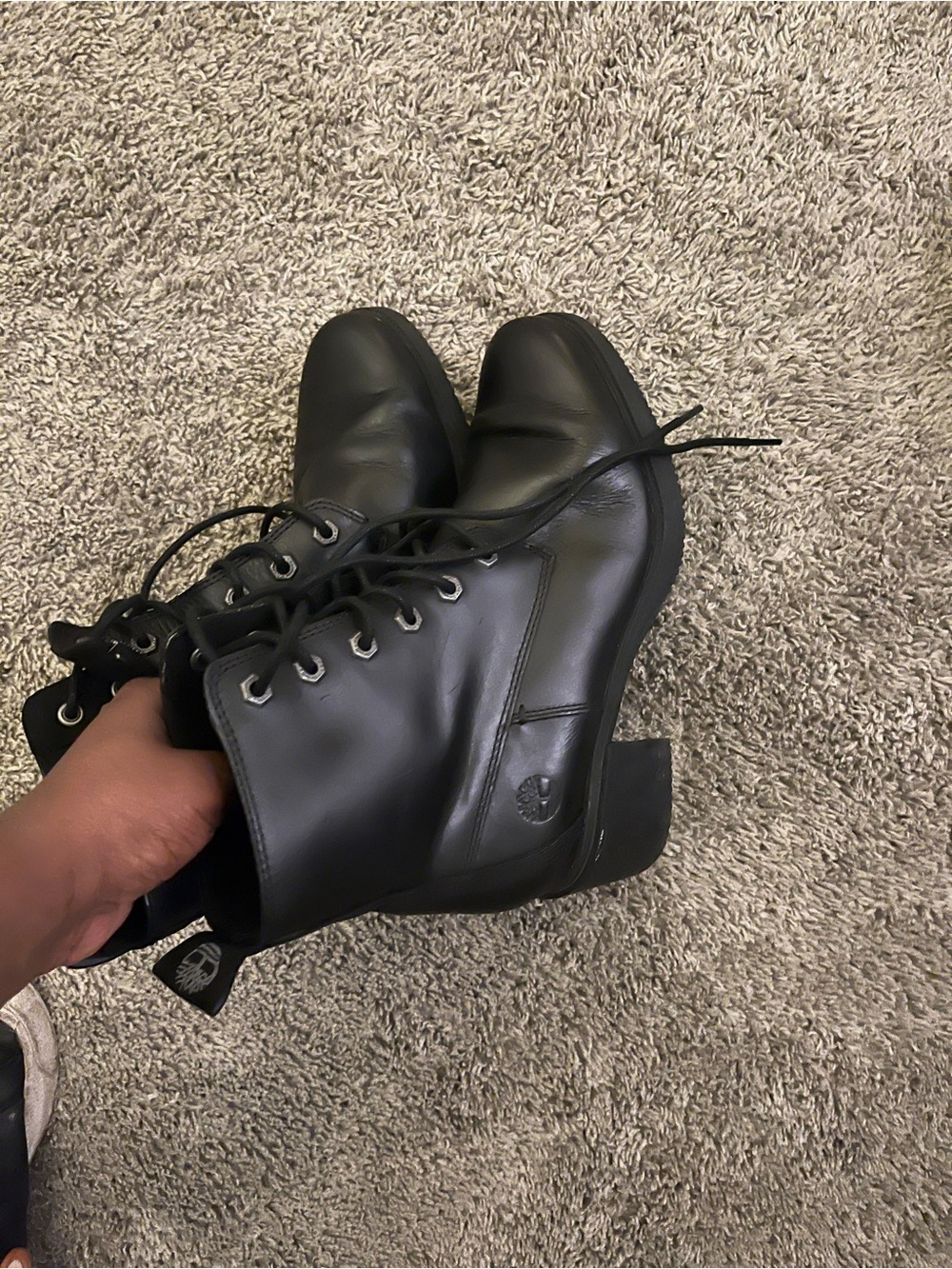 Timberland Black Lace-Up Leather Women's Boots